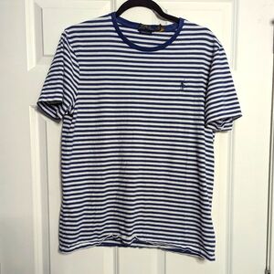 Polo Ralph Lauren Custom Slim Fit Navy White Stripe soft tshirt #200
